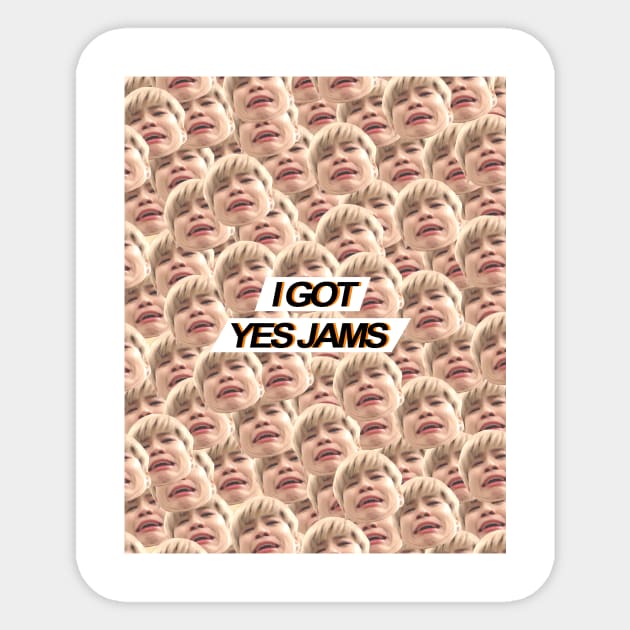 "I GOT YES JAMS" - Jimin - Filled Design Sticker by oreokookie